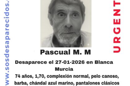 Buscan a un hombre de 74 años desaparecido desde este martes en Blanca