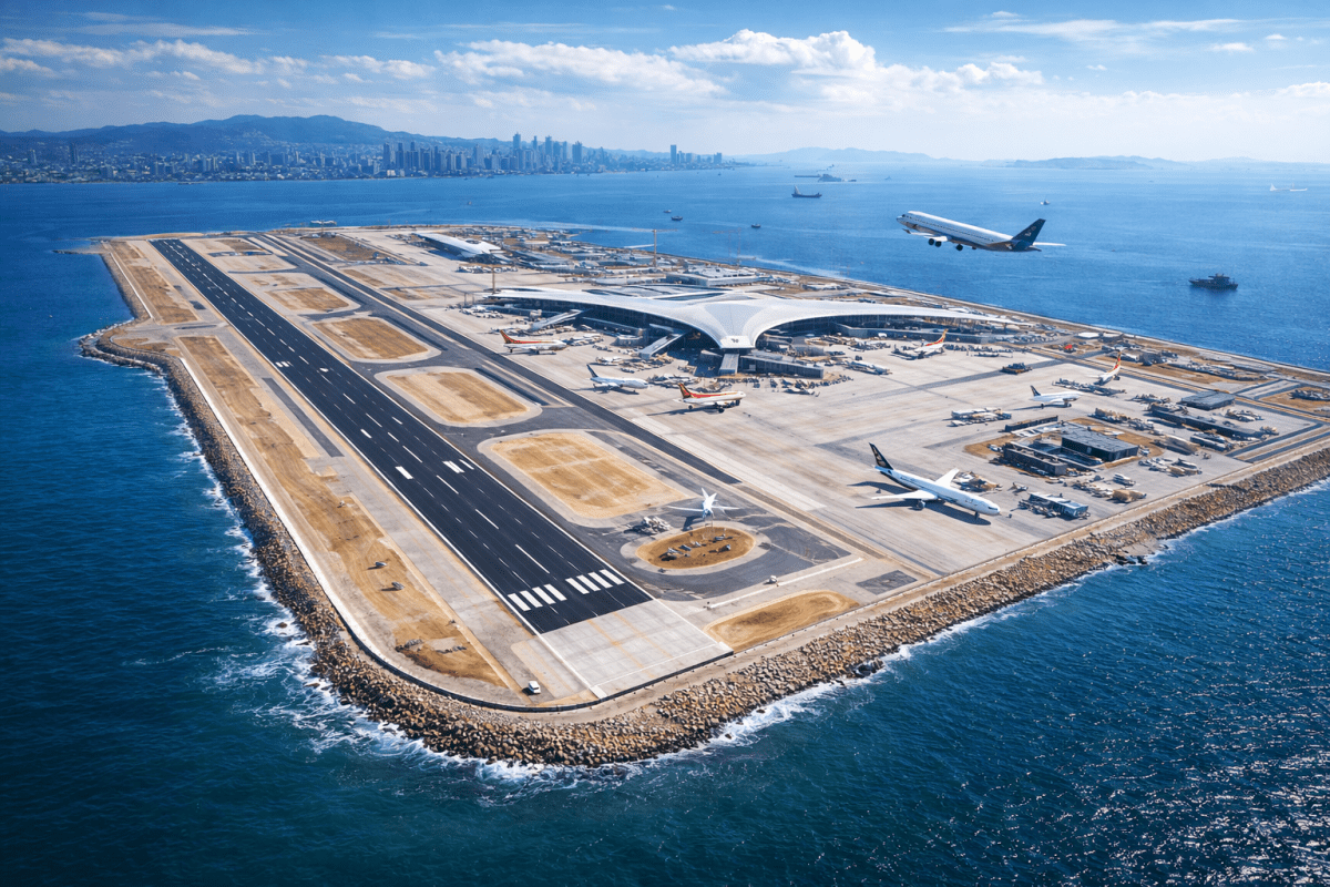 Construyen un aeropuerto flotante: será el más grande del mundo y recibirá 80 millones de pasajeros
