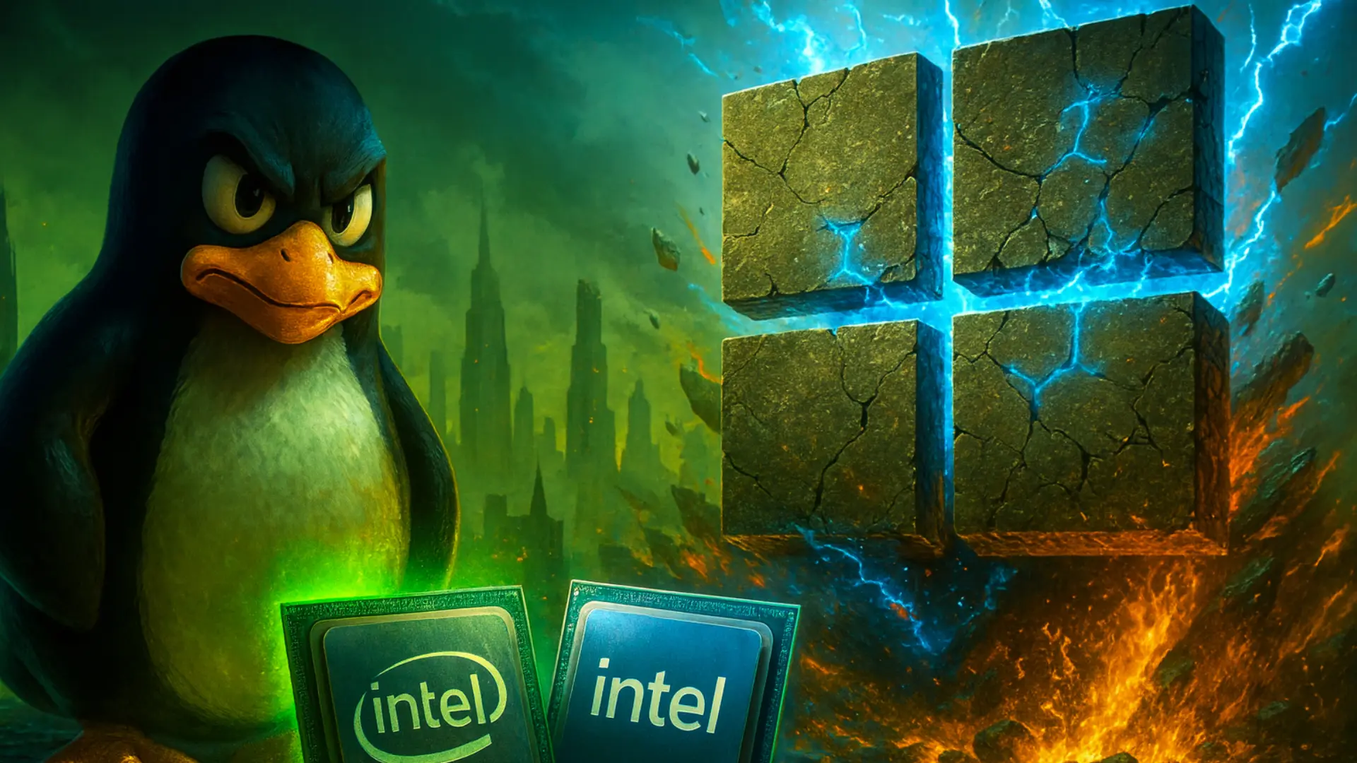 Linux ya le gana a Windows en su propio terreno: los nuevos procesadores de Intel dejan en evidencia a Microsoft