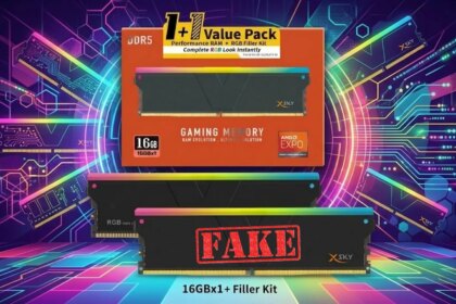 La crisis de la RAM se vuelve ridícula: ya venden kits de memoria en donde un módulo es fake, solo plástico y luces