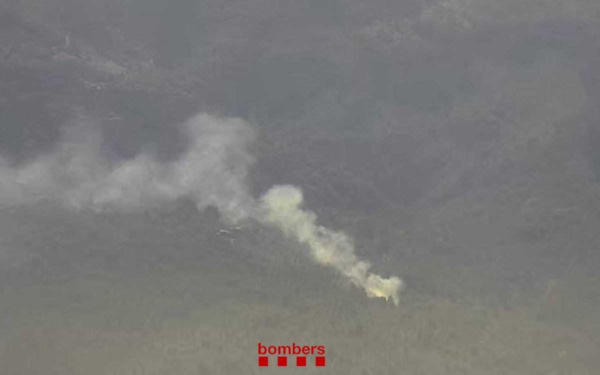 Los Bombers trabajan en la extinción de un incendio forestal en Capafonts (Tarragona)