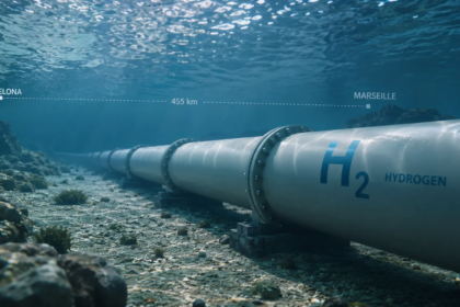 Un mapa ilustrativo del gasoducto submarino BarMar que unirá España con el sur de Francia.