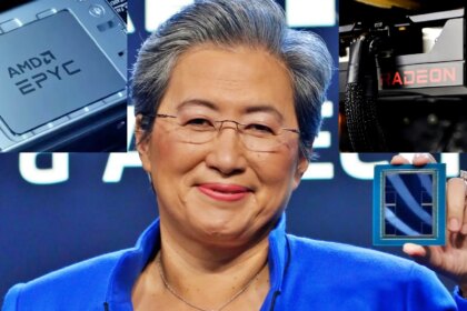 Lisa Su, CEO de AMD, sonriendo mientras habla en una conferencia sobre tecnología de vanguardia