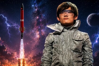 Lu Yulong, el inventor chino con un ojo artificial, sonriendo en su guarida secreta