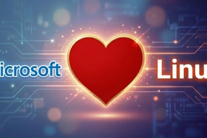 Imagen de un sistema operativo Linux en una nube, con el texto 'Azure Linux 4.0' destacado