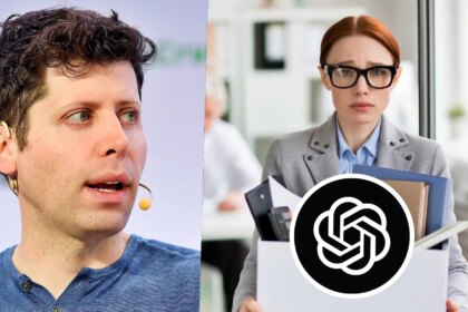 Sam Altman sonriendo en una conferencia sobre el futuro de la IA
