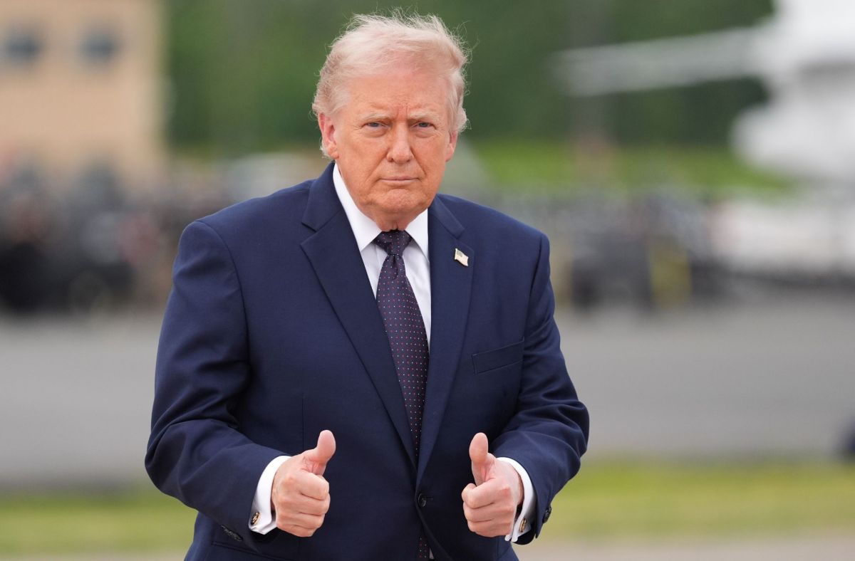 El presidente de EE. UU., Donald Trump, hablando en conferencia de prensa en la Casa Blanca