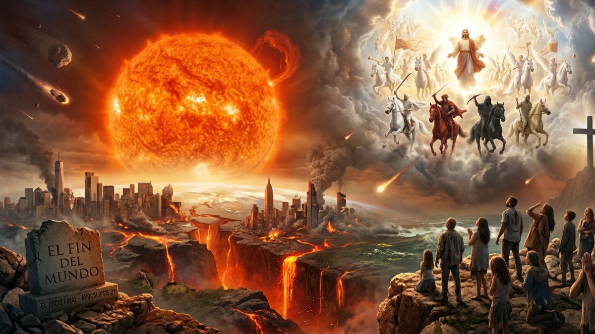 Imagen de un planeta Tierra en un entorno espacial amenazante con una gigante roja al fondo