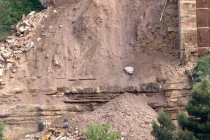 Imagen del castillo de San Vicente de la Sonsierra tras el desprendimiento