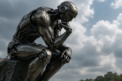 Imagen de un robot mejorando su propio código de forma autónoma
