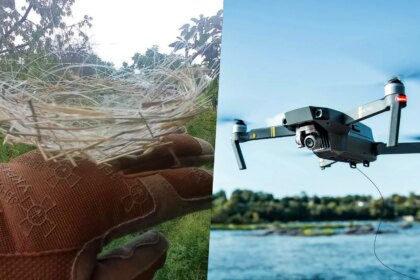 Un pájaro construye un nido con cables de fibra óptica de un dron militar en Ucrania