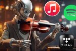 Interfaz de Deezer analizando playlists de Spotify en busca de canciones creadas con inteligencia artificial