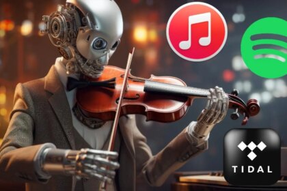 Interfaz de Deezer analizando playlists de Spotify en busca de canciones creadas con inteligencia artificial