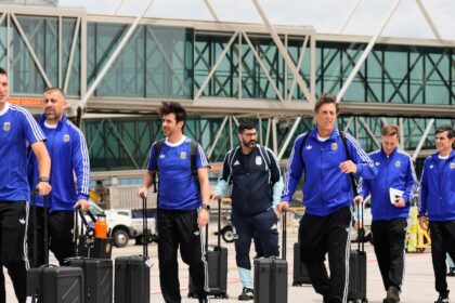 Entrenamiento de la selección argentina con Lionel Scaloni al mando en Estados Unidos