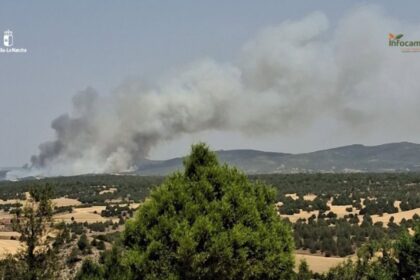 Un incendio declarado en Selas (Guadalajara) obliga a evacuar Aragoncillo y a activar la UME